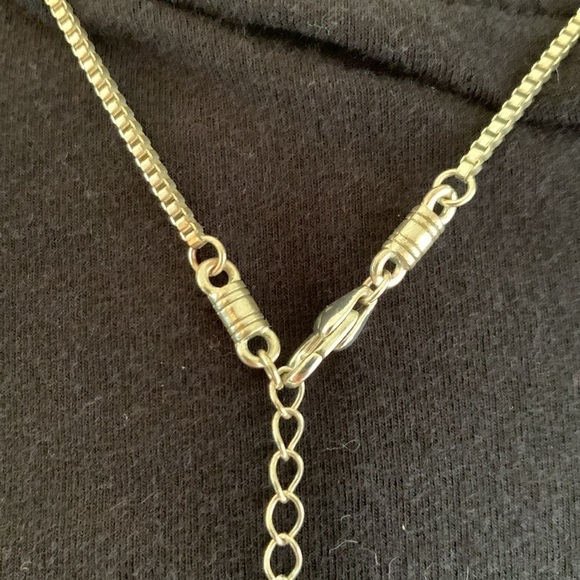 Silver and turquoise costume jewelry long necklace. - Picture 4 of 5